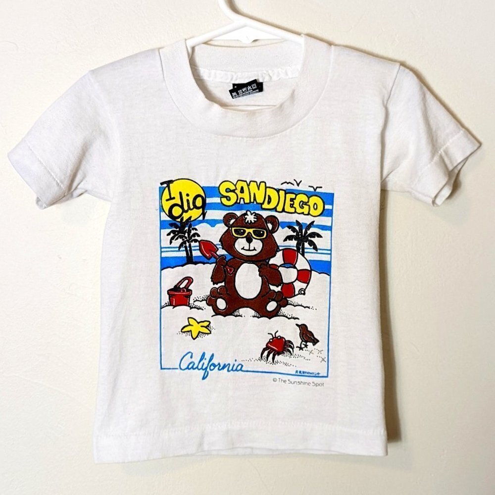 Vintage Tee Shirt‎ Teddy Bear Children’s I Dig San Diego California Beach